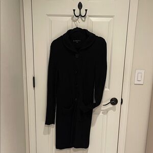 Anne Klein Black Long Sleeve Sweater Jacket- Small